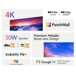 XIAOMI Xiaomi 108 cm (43 inches) A Pro 4K Dolby Vision Smart Google LED TV L43MA-AUIN (Black) - A Pro 4K