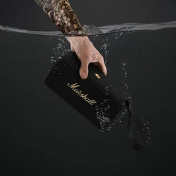 MARSHALL Marshall Middleton Portable Bluetooth Speaker with 20+ Hours of Portable Playtime, 360° Sound, Dust & Waterproof (IP67) - Black & Brass - MIDDELTON