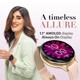 Noise Click to see full view Noise Diva Smartwatch with Diamond Cut dial, Glossy Metallic Finish, AMOLED Display, Mesh Metal and Leather Strap Options, 100+ Watch Faces, Female Cycle Tracker Smart Watch for Women (Silver Link) - DIVA 2 MESH
