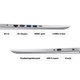 ACER LAPTOP ACER A515-56-54B7 (15/11TH/8GB/1TB/WIN10) - 39.62 cm (15.6 Inch), Silver, Core i5, 11th Gen, 1 TB, 8 GB, DDR4, 1135G7, Max Turbo Boost Frequency Up to 4.20 GHz, HDD, NO, Intel, Intel Integrated Intel Iris Xe Graphics, Windows 11, Laptop, Power Adaptor, User Guide, Warranty Documents
