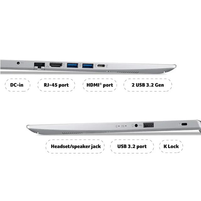ACER LAPTOP ACER A515-56-54B7 (15/11TH/8GB/1TB/WIN10) - 39.62 cm (15.6 Inch), Silver, Core i5, 11th Gen, 1 TB, 8 GB, DDR4, 1135G7, Max Turbo Boost Frequency Up to 4.20 GHz, HDD, NO, Intel, Intel Integrated Intel Iris Xe Graphics, Windows 11, Laptop, Power Adaptor, User Guide, Warranty Documents