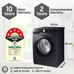 Samsung 8 kg, 5 star, Eco Bubble Technology, AI Control, Wi-Fi, Fully-Automatic Front Load Washing Machine - WW80T504DAB1TL