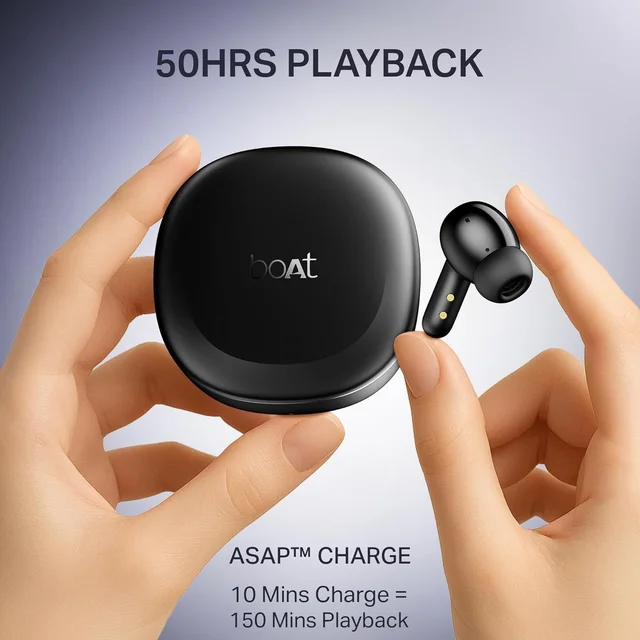 boAt Boat 2025 Launch Airdopes Prime 511, Volume Swipe Control, 50hrs Battery, 4Mics ENx, Multipoint Connection, App Support, Bluetooth Earbuds, TWS Ear Buds Wireless Earphones with mic - PRIME 511
