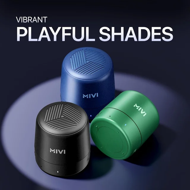 MIVI Mivi Play Bluetooth Speaker with 12 Hours Playtime. Wireless Speaker Made in India with Exceptional Sound Quality, Portable and Built in Mic - PLAY