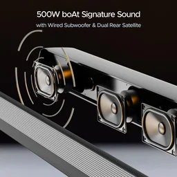 boAt Boat Aavante Bar 3600/3500, 500W Signature Sound,5.1CH, Wall Mountable Design, Bass & Treble with Master Remote Control, Bluetooth Sound Bar, Home Theatre Soundbar Speaker - 3500/3600 500W