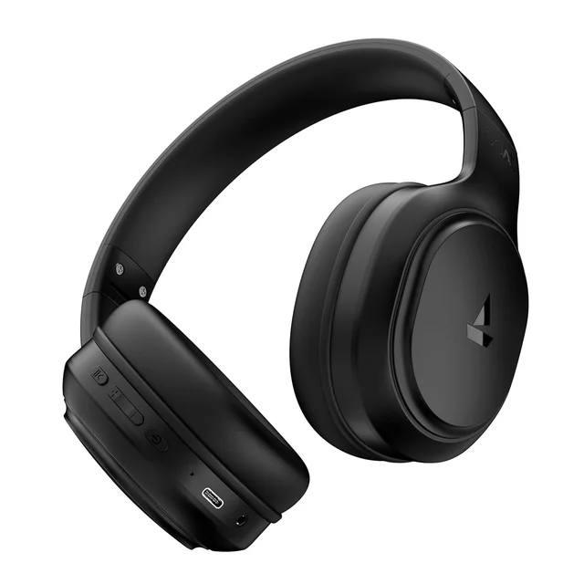 Boat 2025 Launch Rockerz 411, 40Ms Low Latency, 40Hrs Battery, 40Mm Drivers, ENx Tech, Stream Ad Free Music via App Support, Bluetooth Headphones, Wireless Over Ear Headphone with Mic (Active Black)