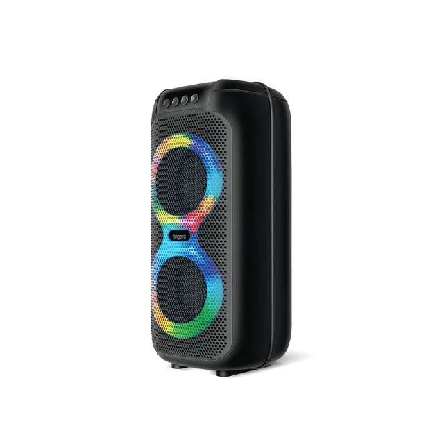 FINGERS 2Mic-ThunderBox45 Portable Speaker with 2 Wireless Mics (40W Immersive Bass, 6.5-Hour Playtime, Dazzling RGB Lights, Recording Feature, TWS Enabled, Bluetooth | USB | AUX | MicroSD | FM Radio