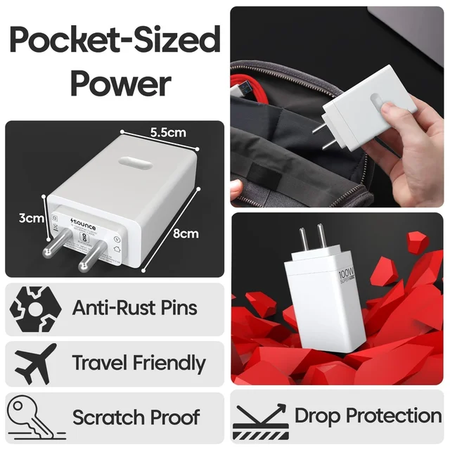 OnePlus One Plus 100W Original Power Adapter with Type-C Cable Ultra-Fast Charger Compatible with One-Plus 12/12R/11/11R/10/10R, Nord CE 3 Lite 5G, Nord 2T 5G, Nord CE 2 Lite 5G, Nord 5G Combo - 100W