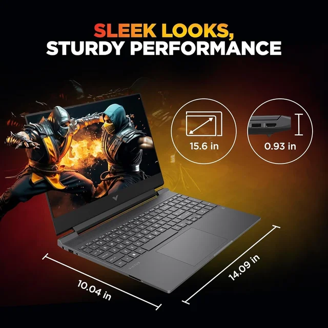 HP Victus, 13th Gen Intel Core i5-13420H, 6GB RTX 3050, 16GB DDR4(Upgradeable) 512GB SSD, FHD, 144Hz, 300 nits, IPS, 15.6''/39.6cm, Win11, M365* Office24, Mica Silver, 2.3kg, fa2700TX, Gaming Laptop - 15.6 Inches, Silver, Core i5, 13th Gen, 512 GB, 16 GB, DDR4, 13620H, up to 4.6 GHz, SSD, NO, Intel, 12 MB, NVIDIA GeForce RTX 5050, Windows 11 Home, Laptop, Power Adaptor, User Guide, Warranty Documents