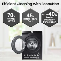 Samsung 8 kg, 5 star, Eco Bubble Technology, AI Control, Wi-Fi, Fully-Automatic Front Load Washing Machine - WW80T504DAB1TL