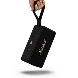 MARSHALL Marshall Middleton Portable Bluetooth Speaker with 20+ Hours of Portable Playtime, 360° Sound, Dust & Waterproof (IP67) - Black & Brass - MIDDELTON