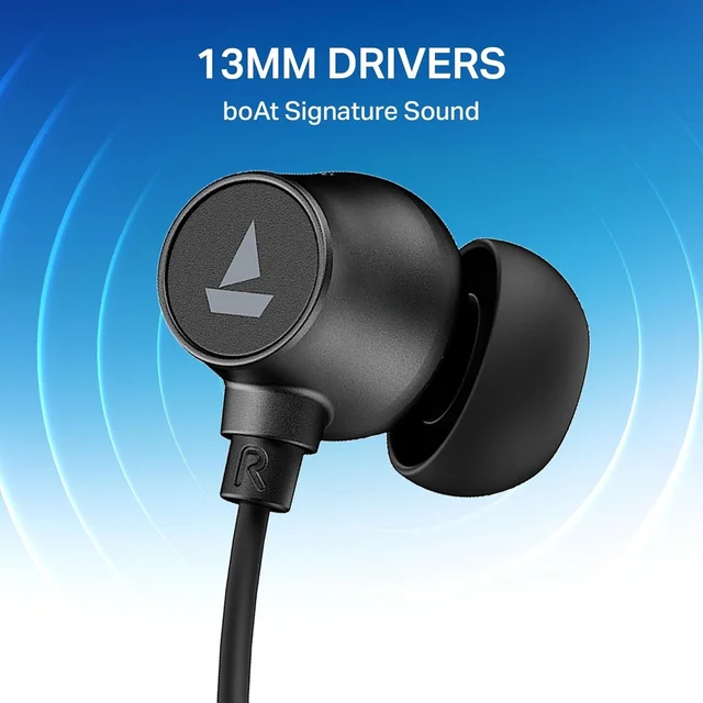 boAt Boat Rockerz 301 ANC, (~30dB) ANC, 13mm Drivers,ENx, 40ms Low Latency, Hall Switch, Stream Ad Free Music via App Support, Bluetooth Neckband, Wireless with Mic Earphones - Rockerz 301 ANC