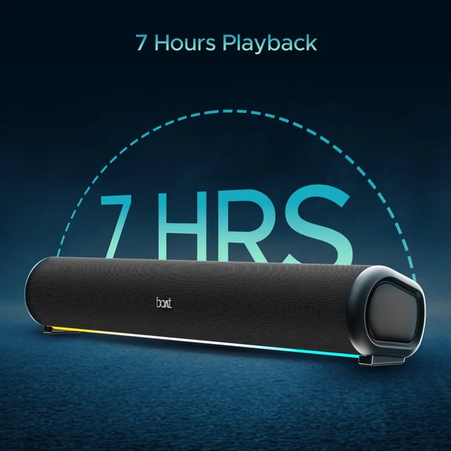 boAt Aavante Bar 950 Bluetooth Soundbar w/ 40W Signature Sound,RGB,Dual Passive Radiators, Up to 7 hrs Playback, Free Music Streaming on JioSaavn, Bluetooth Sound Bar, Soundbar Speaker (Premium Black) - BAR 950 40W