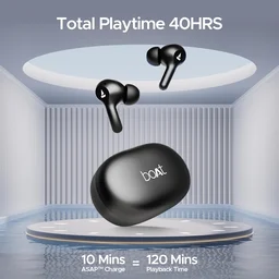 boAt Boat Newly Launched Airdopes 71 TWS Earbuds with 40 Hours Playtime, Dual Mics with ENxTM, ASAPᵀᴹ Charge, IWPᵀᴹ, BEASTᵀᴹ Mode with 50 ms Low Latency, IPX4 & Pocketable ID - 71