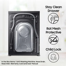 Samsung 8 kg, 5 star, Eco Bubble Technology, AI Control, Wi-Fi, Fully-Automatic Front Load Washing Machine - WW80T504DAB1TL