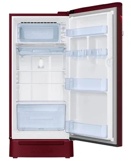 Samsung 189L 5 Star Inverter Direct-Cool Single Door Refrigerator Appliance (RR21C2H25RZ/HL,Midnight Blossom Red) Base Stand Drawer - RR21C2H25RZ