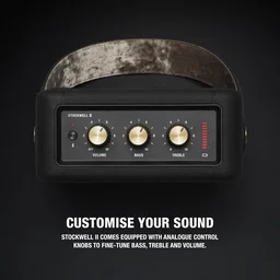 MARSHALL Marshall Stockwell II Portable Bluetooth Speaker with 20+ Hours of Portable Playtime, (360° Sound), Water-Resistant (IPX4) – Black & Brass - STOCKWELL 2