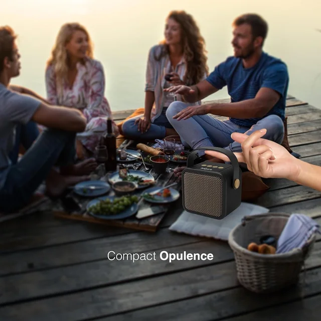 FINGERS SoundKing Portable Speaker with Magnificent Sound & Bold bass (Bluetooth® | FM Radio | MicroSD | USB | AUX, 12-Hour Playtime, Free Carry Strap, Built-in Mic) - Rich Black - SOUNDKING 5W