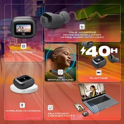 JBL New Launch Live Buds 3 TWS,Hi-Res Audio True ANC Earbuds,Smart Case with Touch Display,40H Playtime,Wireless Charging, 6 Mic,Multipoint Connection,IP55 Proof, Headphones App,Personi-Fi 3.0 - LIVE BUDS 3