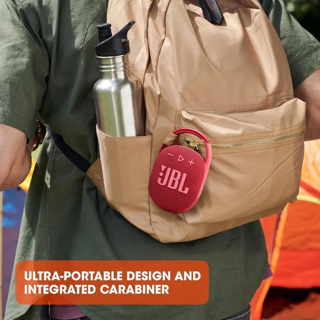 JBL Clip 4 Eco - Ultra-Portable Waterproof and Dustproof Bluetooth Speaker, big audio & punchy bass, made with 90% post-consumer recycled plastic, Integrated carabiner, Up to 10 Hours of Play - CLIP 4 ECO