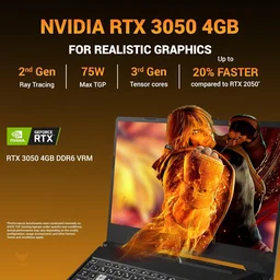 ASUS TUF A15, AMD Ryzen 7 7445HS, Gaming Laptop(RTX 3050-4GB/75W TGP/16GB RAM/512GB SSD/FHD/15.6"/144Hz/Backlit Keyboard/48Whrs/Win11/MS Office24/Graphite Black/2.3 Kg) FA506NCG-HN200WS - 39.62 cm (15.6 Inch), Black, Ryzen 7 Hexa Core, 512 GB, 16 GB, DDR5, 7445HS, up to 4.7 GHz, SSD, NO, AMD, NVIDIA GeForce RTX 3050, Windows 11 Home, Laptop, Power Adaptor, User Guide, Warranty Documents, GDDR6, 4 GB