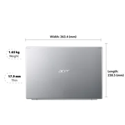ACER LAPTOP ACER A515-56-54B7 (15/11TH/8GB/1TB/WIN10) - 39.62 cm (15.6 Inch), Silver, Core i5, 11th Gen, 1 TB, 8 GB, DDR4, 1135G7, Max Turbo Boost Frequency Up to 4.20 GHz, HDD, NO, Intel, Intel Integrated Intel Iris Xe Graphics, Windows 11, Laptop, Power Adaptor, User Guide, Warranty Documents