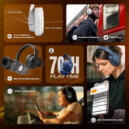 JBL Tune 770NC Wireless Over Ear ANC Headphones with Mic, Upto 70 Hrs Battery, Speed Charge : 5 min Charge Gives up to 3H of Playback, Customized EQ, Google Fast Pair, Dual Pairing, BT 5.3 - TUNE 770NC