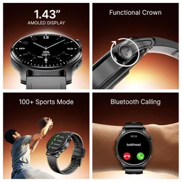 boAt Ultima Summit Smartwatch with 1.43" AMOLED Display, Cloud Watch Faces, Emergency SOS, Functional Crown - ULTIMA SUMMIT