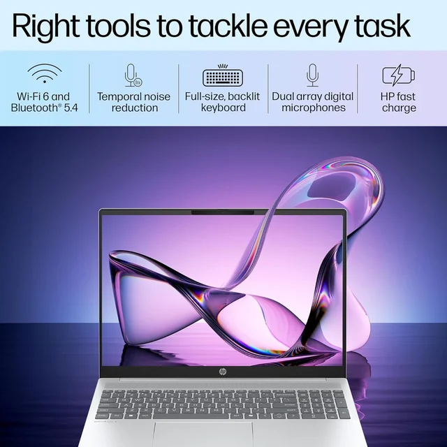 HP OmniBook 5 (Previously Pavilion) 13th Gen Intel Core i5 1334U (16GB LPDDR5X,512GB SSD) 2K,IPS, 300nits, 16''/40.6cm, Win11,M365 Basic(1yr),Office Home24, Silver,1.79kg, Camera w/Shutter - 40.64 cm (16 Inch), Silver, Core i5, 13th Gen, 512 GB, 16 GB, LPDDR5X, 1334U, up to 4.6 GHz, SSD, NO, Intel, 12 MB, Intel Integrated Iris Xe, Windows 11, Laptop, Power Adaptor, User Guide, Warranty Documents