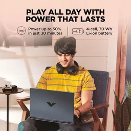 HP Smartchoice Victus, 13th Gen Intel Core i7-13620H, 8GB RTX 5050, 24GB DDR5(Upgradeable) 1TB SSD, 144Hz, FHD, 15.6''/39.6cm, Win11, M365* Office24, Mica Silver, 2.29kg, fa2309TX, RGB Gaming Laptop - 15.6 Inches, Silver, Core i7, 13th Gen, 1 TB, 24 GB, DDR5, 13620H, up to 4.9 GHz, SSD, NO, Intel, 24 MB, NVIDIA GeForce RTX 5050, Windows 11 Home, Laptop, Power Adaptor, User Guide, Warranty Documents