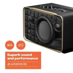 JBL JBL Authentics 200 - Wireless Home Speaker, Built in Wi-Fi, Bluetooth and Voice Assistants, Built in Alexa and Google Assistant - 200