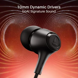 boAt Boat Bassheads 95 (2025 Launch) Wired in Ear Phones,10Mm Drivers,Signature Sound,in-Line Microphone,Integrated Controls,Snug Fit,Lightweight,Voice Assistant,120Cm Cable & 3.5Mm Jack(Active Black) - BASSHEAD 95