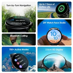 boAt Boat Lunar Discovery w/ 1.39" (3.5 cm) HD Display, Turn-by-Turn Navigation, DIY Watch Face Studio, Bluetooth Calling, Emergency SOS, QR Tray, Smart Watch for Men & Women - DISCOVERY