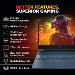 HP VICTUS 15S-FB3009AX R5-8645HS (16GB/512GB/WIN11+MS/6GB 3050/BLUE -15.6") - 39.62 cm (15.6 Inch), Blue, Ryzen 5 Hexa Core, 512 GB, 16 GB, DDR5, 8645HS, up to 5.0 GHz, SSD, NO, AMD, 16 MB, NVIDIA GeForce RTX 4050, Windows 11 Home, Laptop, Power Adaptor, User Guide, Warranty Documents