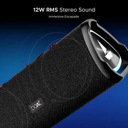 boAt Boat Stone 750 Bluetooth Speaker with 12W Signature Sound, RGB LEDs, Up to 12 hrs Playback, TWS Mode, Bluetooth v5.3, AUX Port, TF Card, Built-in Mic, Voice Assistant & IPX5 - 750 12W