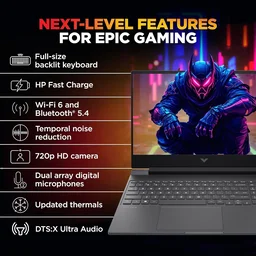 HP Victus, 13th Gen Intel Core i5-13420H, 6GB RTX 3050, 16GB DDR4(Upgradeable) 512GB SSD, FHD, 144Hz, 300 nits, IPS, 15.6''/39.6cm, Win11, M365* Office24, Mica Silver, 2.3kg, fa2700TX, Gaming Laptop - 15.6 Inches, Silver, Core i5, 13th Gen, 512 GB, 16 GB, DDR4, 13620H, up to 4.6 GHz, SSD, NO, Intel, 12 MB, NVIDIA GeForce RTX 5050, Windows 11 Home, Laptop, Power Adaptor, User Guide, Warranty Documents