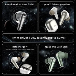Noise Buds X Prime in-Ear Truly Wireless Earbuds with 120H of Playtime, Quad Mic with ENC, Instacharge(10 min=200 min), Premium Dual Tone Finish, 11mm Driver, Bluetooth v5.3 - BUDS X PRIME