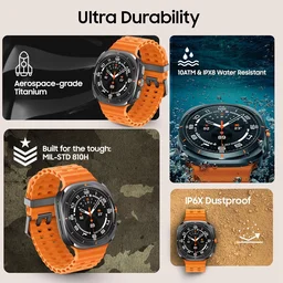 Samsung Galaxy Watch Ultra (47mm, LTE, Gray) with Upto 100h Battery | 3nm Processor | Dual GPS | Quick Button/Siren | Sapphire Glass & Titanium | 10ATM & IP68 | BP & ECG Monitor | Energy Score & Ages - ULTRA