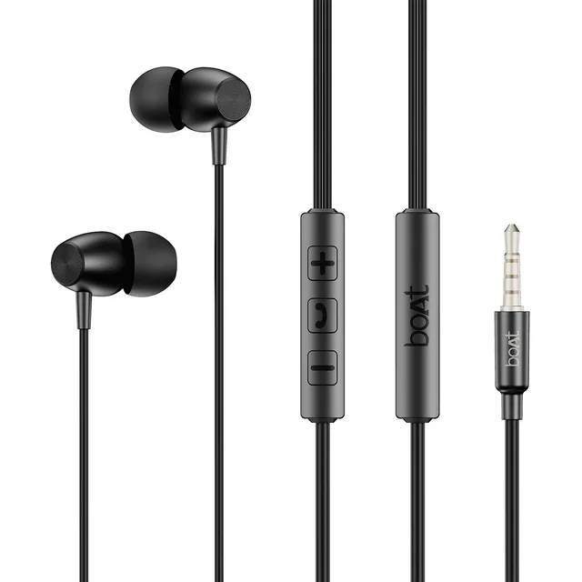 Bassheads 55 Wired Earphones with 10mm Drivers, Metallic Buds, In-Line Mic & Lightweight Design