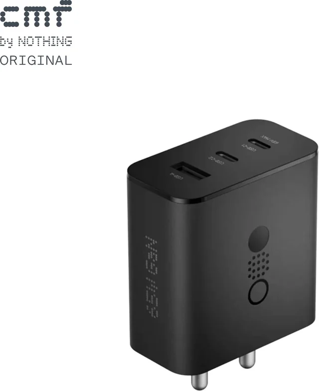 CMF by Nothing 65 W GaN 3 A 3 Port Mobile Charger (Dark Grey) - 65W