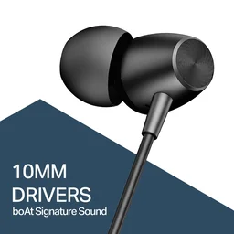 boAt Bassheads 55 Wired Earphones with 10mm Drivers, Metallic Buds, In-Line Mic & Lightweight Design - BASSHEAD 55