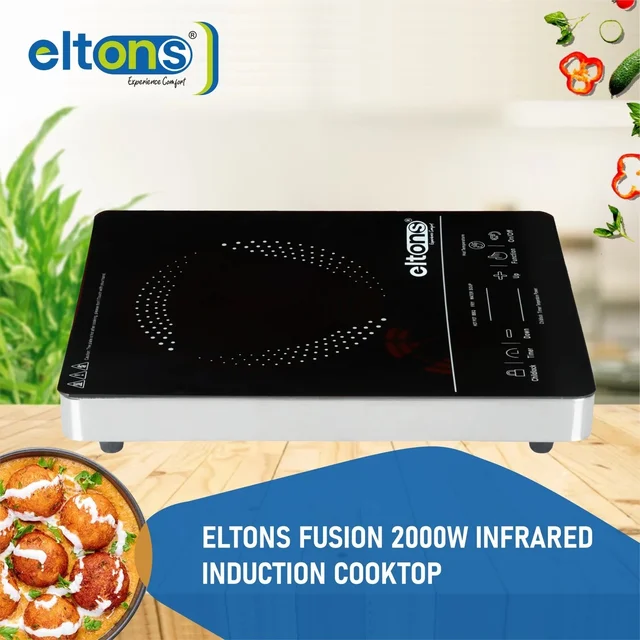 Eltons 2000 W Radiant Cooktop Touch Panel (Black, Silver, Infrared Fusion 2000) - FUSION-IRC-2000W