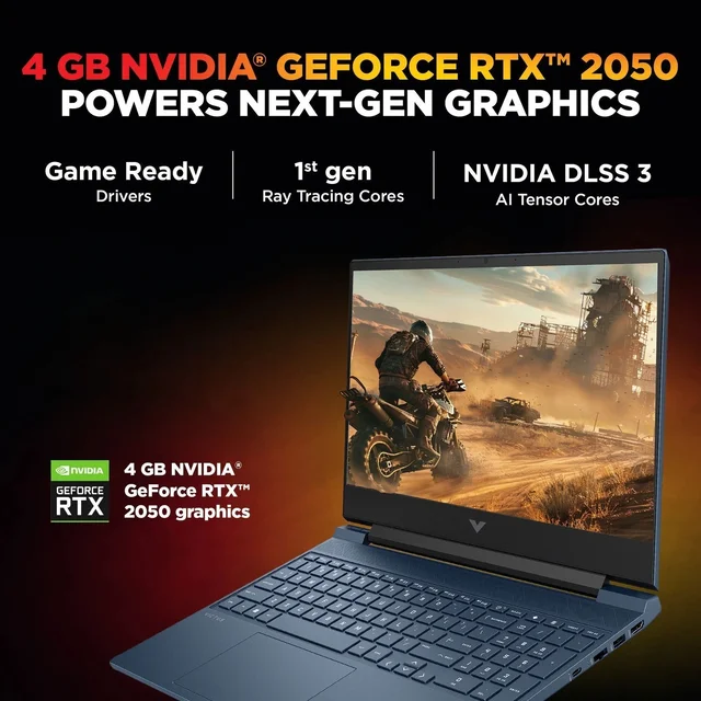 HP LAPTOP- Victus FB3122AX -R7-744H/16GB/512GB/4GB 2050/WIN11/MS OFFICE - 39.62 cm (15.6 Inch), Midnight Blue, Ryzen 7 Hexa Core, 512 GB, 16 GB, DDR5, 7445HS, up to 4.7 GHz, SSD, AMD, NVIDIA GeForce RTX 2050, Windows 11 Home, Laptop, Power Adaptor, User Guide, Warranty Documents