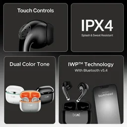 boAt Airdopes 101v2, Flex Fit Tips,13mm Drivers, Stream Ad Free Music via App Support Bluetooth Headset - 101V2