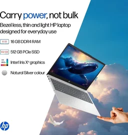 HP Hp laptop i5 13th/16gb/512gb/15.6/win11/ms office - 39.62 cm (15.6 Inch), Silver, Core i5, 13th Gen, 512 GB, 16 GB, DDR4, 1335U, up to 4.6 GHz, SSD, NO, Intel, 12 MB, Intel Integrated Iris Xe, Windows 11 Home, Laptop, Power Adaptor, User Guide, Warranty Documents