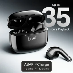 boAt Airdopes 101v2, Flex Fit Tips,13mm Drivers, Stream Ad Free Music via App Support Bluetooth Headset - 101V2