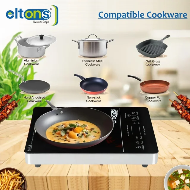 Eltons 2000 W Radiant Cooktop Touch Panel (Black, Silver, Infrared Fusion 2000) - FUSION-IRC-2000W