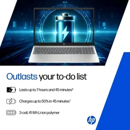 HP Hp laptop i5 13th/16gb/512gb/15.6/win11/ms office - 39.62 cm (15.6 Inch), Silver, Core i5, 13th Gen, 512 GB, 16 GB, DDR4, 1335U, up to 4.6 GHz, SSD, NO, Intel, 12 MB, Intel Integrated Iris Xe, Windows 11 Home, Laptop, Power Adaptor, User Guide, Warranty Documents