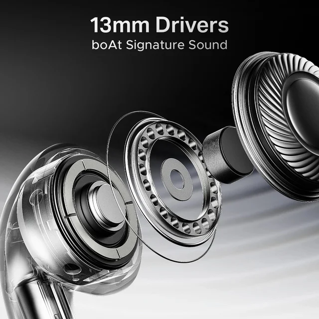boAt Airdopes 101v2, Flex Fit Tips,13mm Drivers, Stream Ad Free Music via App Support Bluetooth Headset - 101V2