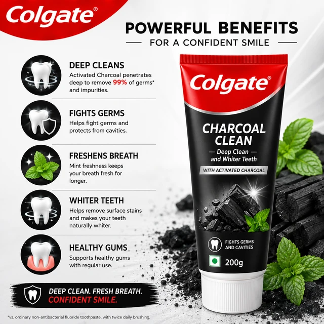 Colgate Charcoal Clean Toothpaste - 200 g